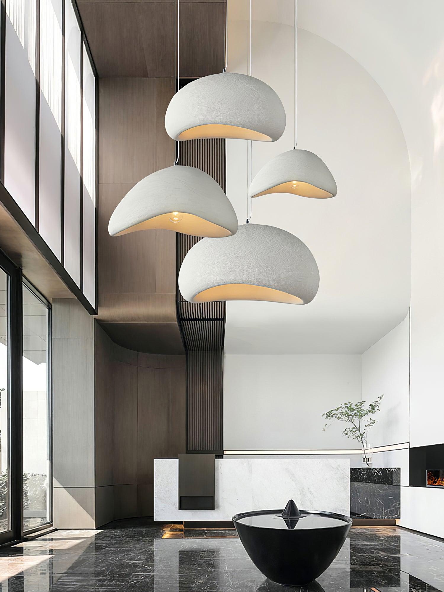 Moon Pendant Light LED 11.8 in Adjustable Grey White Indoor Ceiling Lamp | Thomler