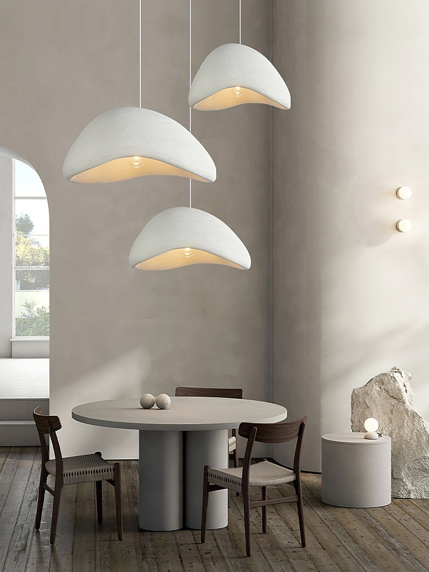Moon Pendant Light LED 11.8 in Adjustable Grey White Indoor Ceiling Lamp | Thomler