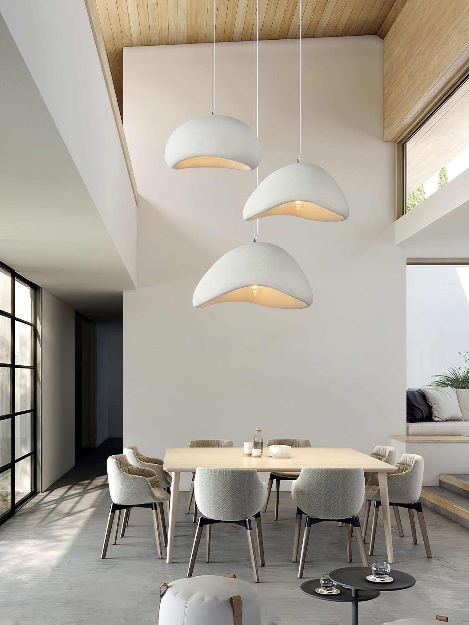 Moon Pendant Light LED 11.8 in Adjustable Grey White Indoor Ceiling Lamp | Thomler