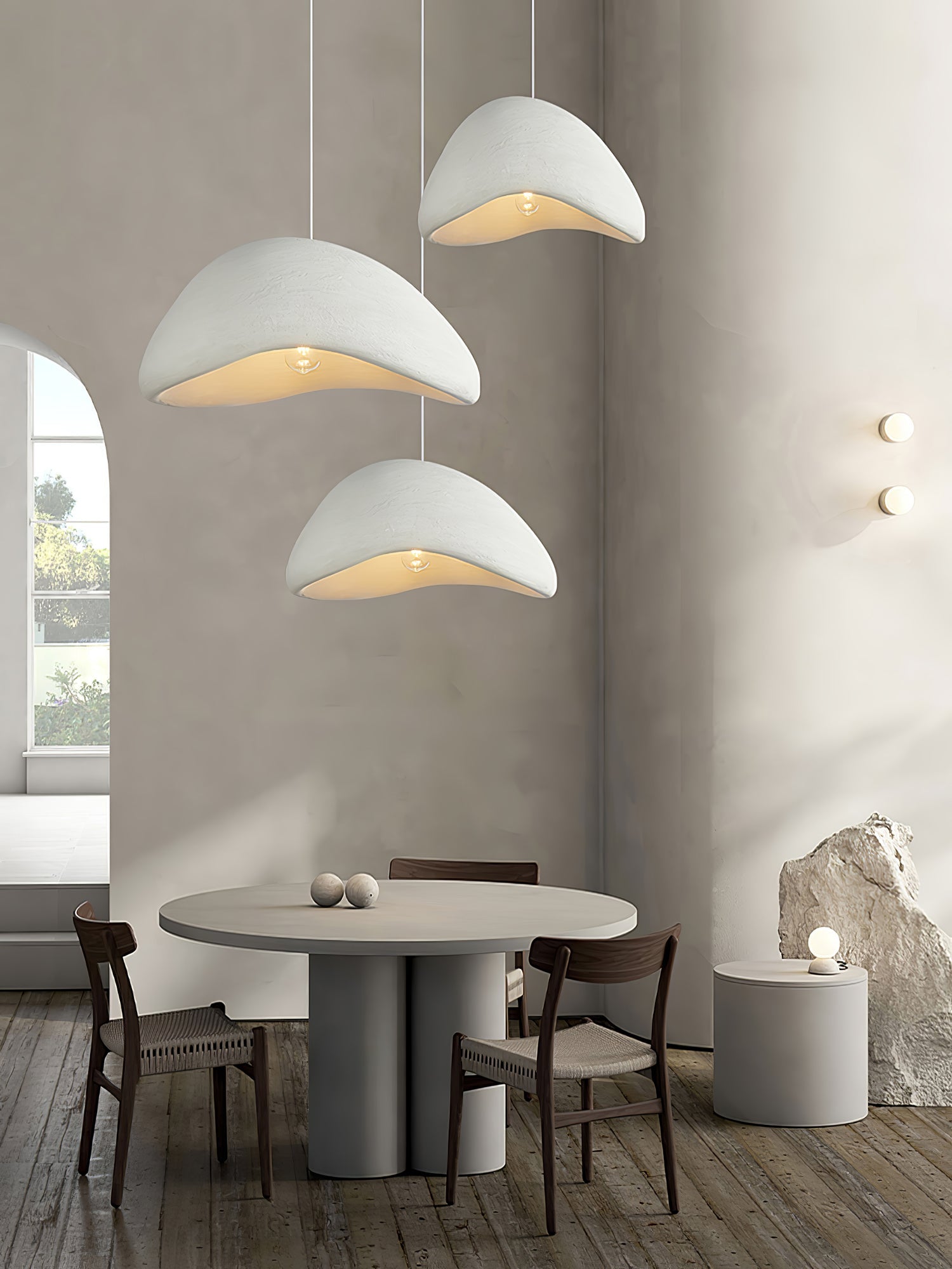 Moon Pendant Light LED 11.8 in Adjustable Grey White Indoor Ceiling Lamp | Thomler