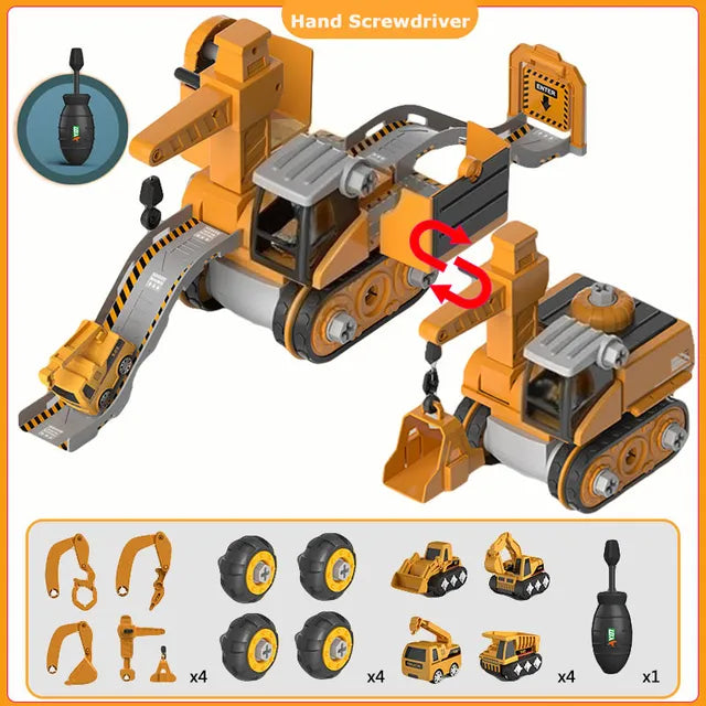 Construction Vehicle Building Set with Screwdriver Tools for Kids – STEM Learning Toy for Boys & Girls Ages 3+ | Thomler