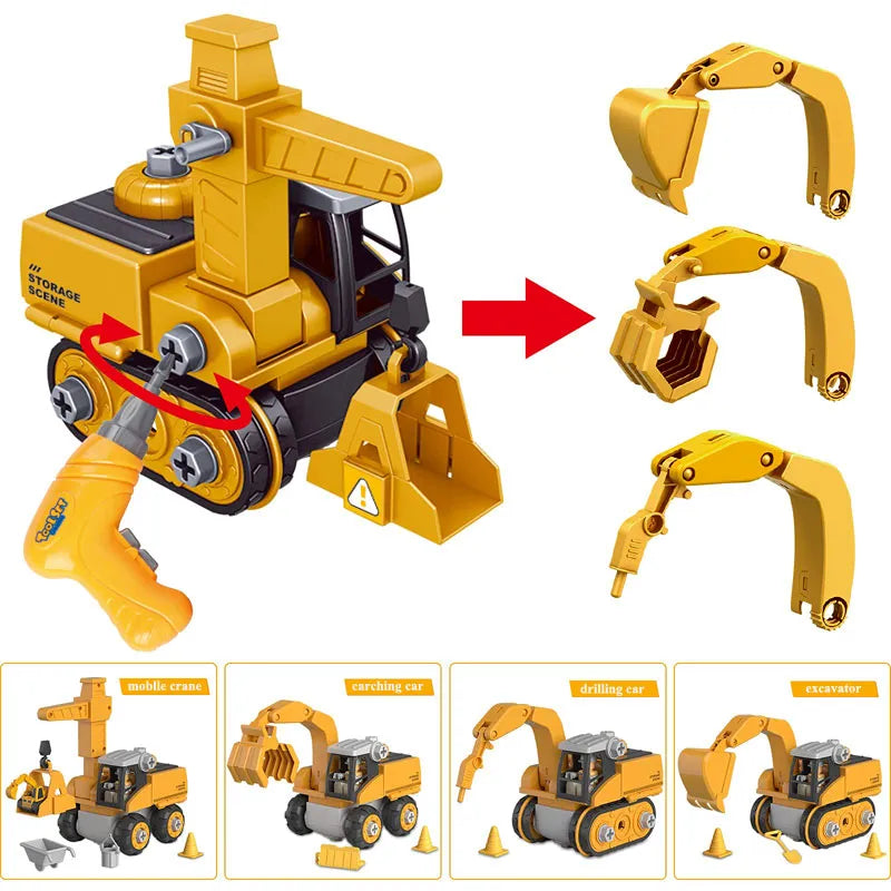 Construction Vehicle Building Set with Screwdriver Tools for Kids – STEM Learning Toy for Boys & Girls Ages 3+ | Thomler