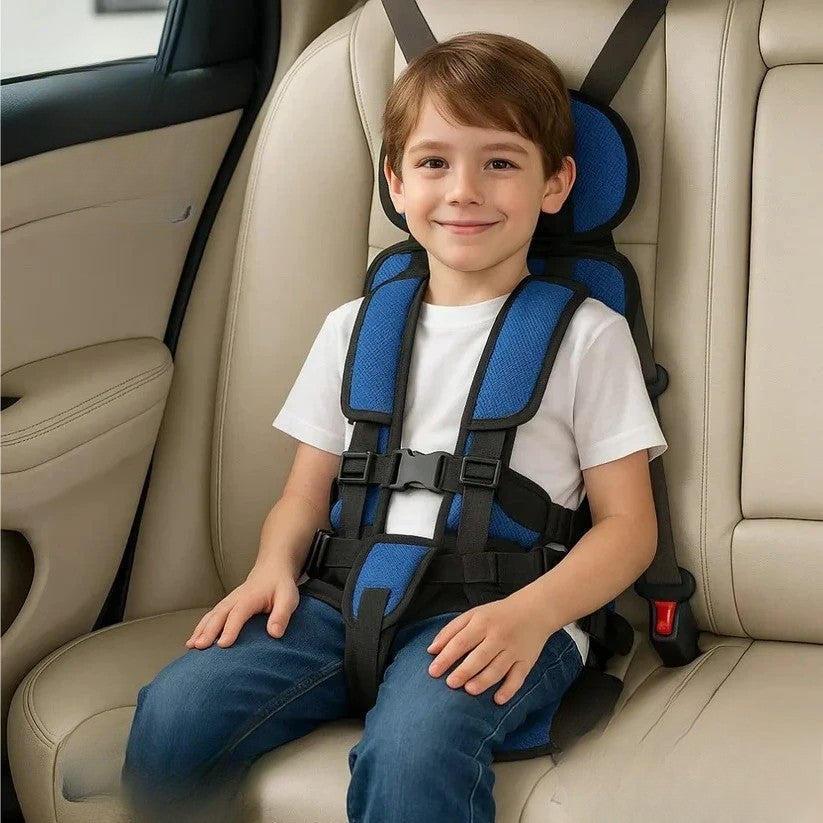Portable Child Safety Harness Seat for Travel with 5-Point System Gray Foldable Booster for Taxis Rental Cars Everyday Outings Toddlers Kids | Thomler
