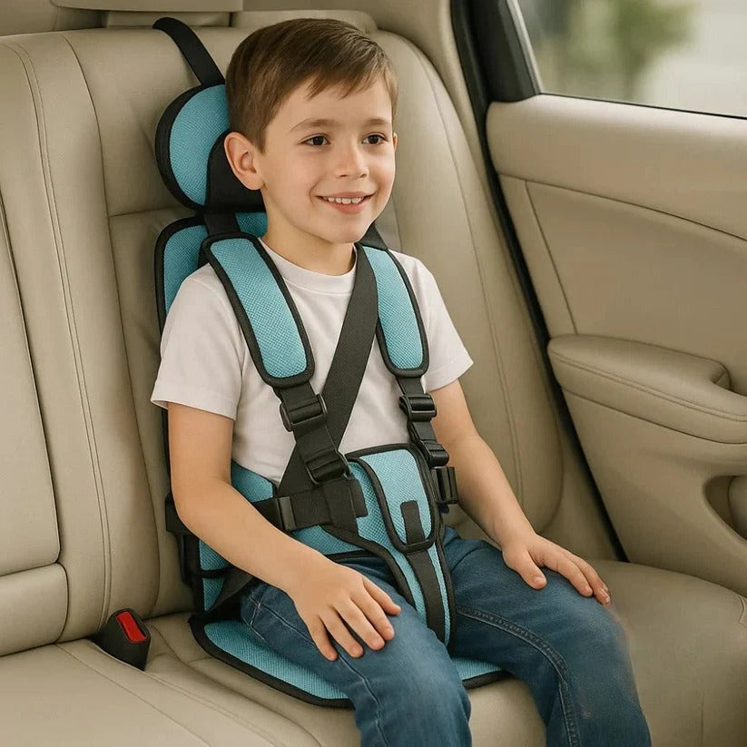 Portable Child Safety Harness Seat for Travel with 5-Point System Gray Foldable Booster for Taxis Rental Cars Everyday Outings Toddlers Kids | Thomler