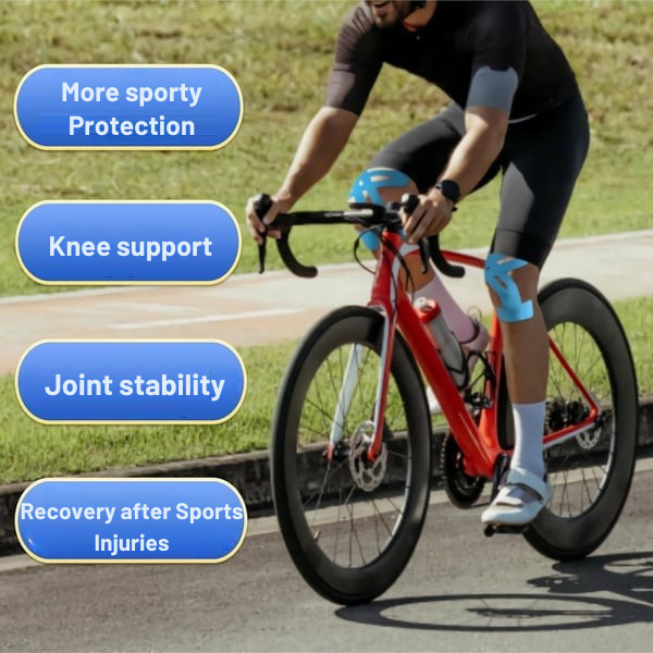 Pre-Cut Knee Support Tape for Sports | Breathable Athletic Kinesiology Brace | Elastic Joint Stabilizer for Running, Gym & Training | Waterp | Thomler