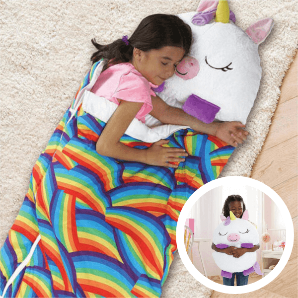 Animal Character Sleeping Bag for Kids – Plush Sleep Friend with Built-In Pillow for Sleepovers & Travel | Thomler