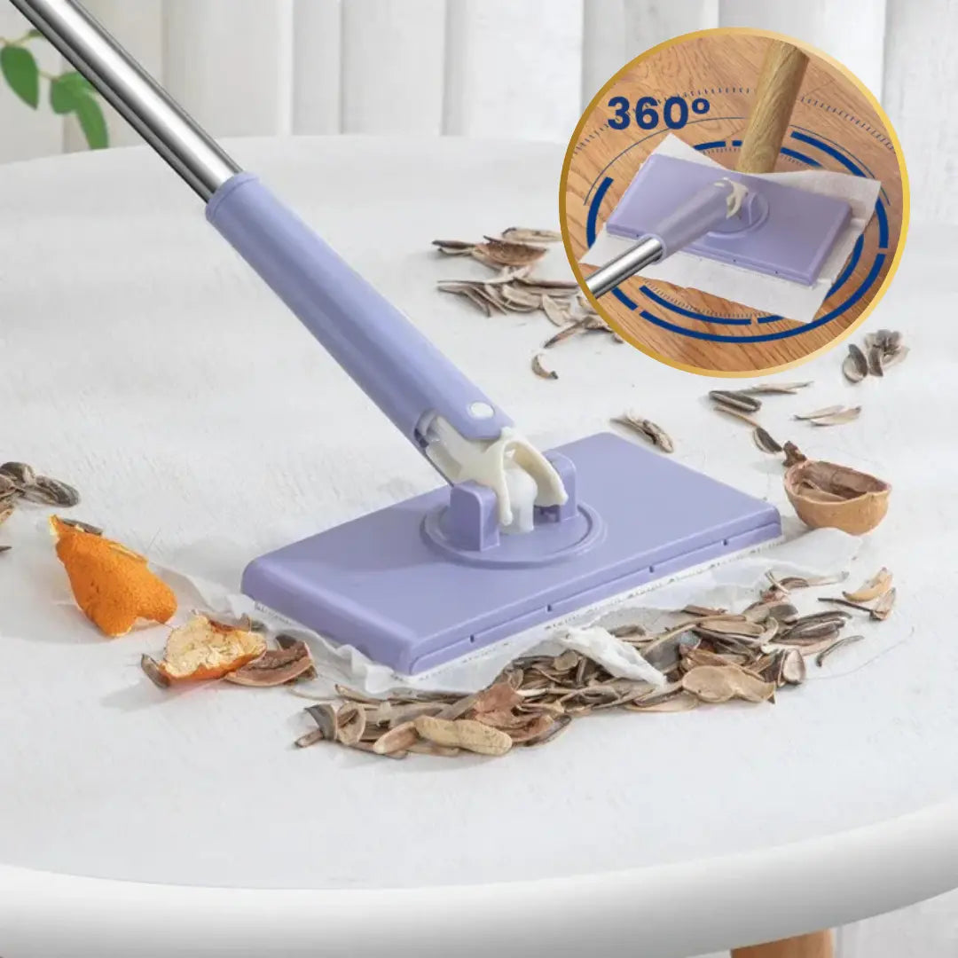 Compact Spin Mop with Press-Release Head – Hands-Free Cloth Ejection for Quick Floor Cleaning | Thomler