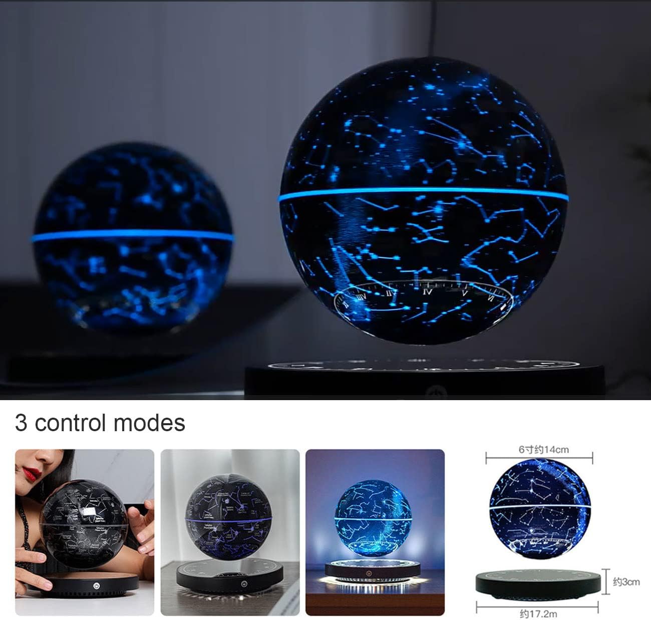 Magnetic Levitation Floating Globe Night Light with 360° Rotation Star Map Sphere for Bedroom Office Living Room Desk Decor | Thomler