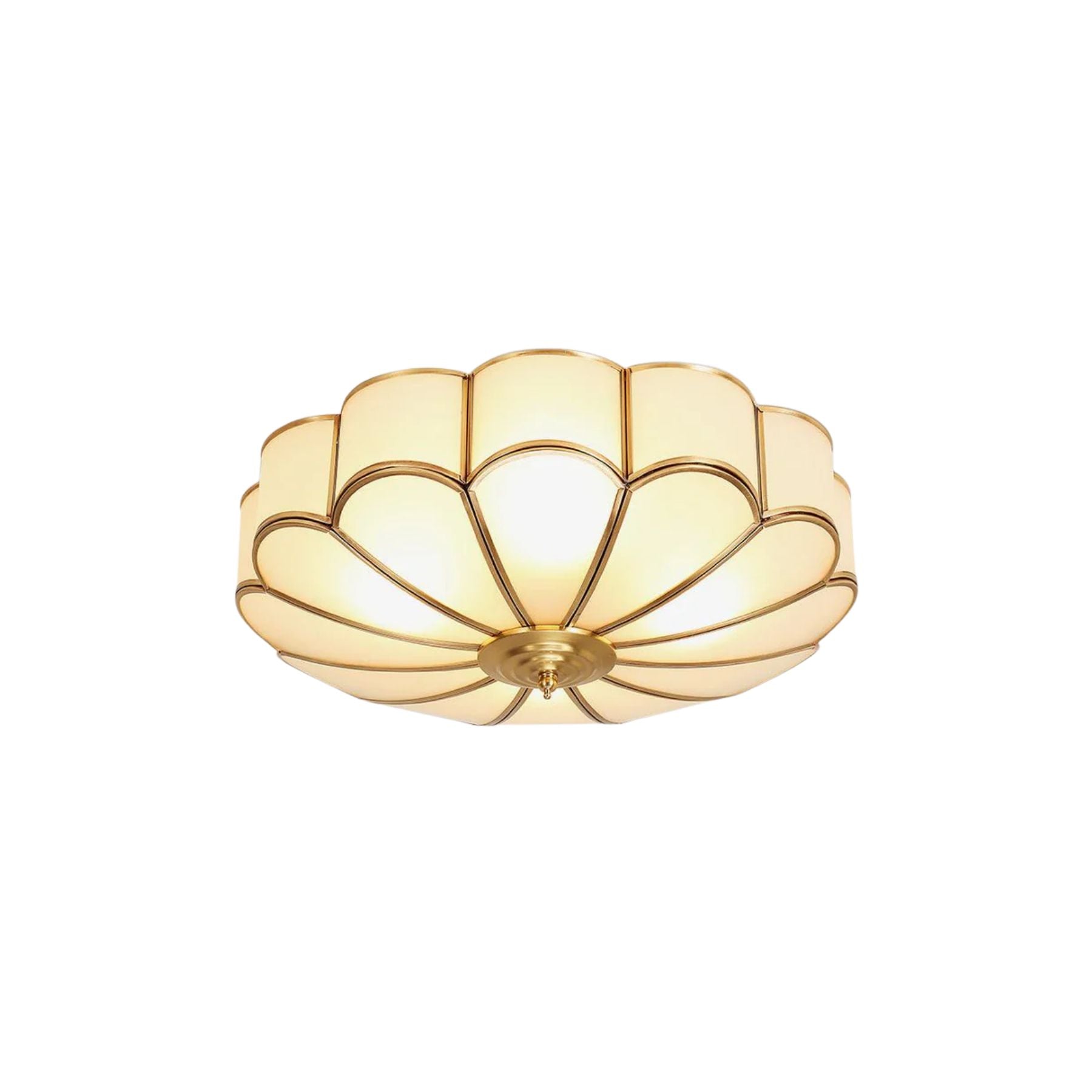 Ceiling Lamp Glass Brass 40.0 cm Round Gold Living Room Dining Room Hallway Soft Lighting | Thomler