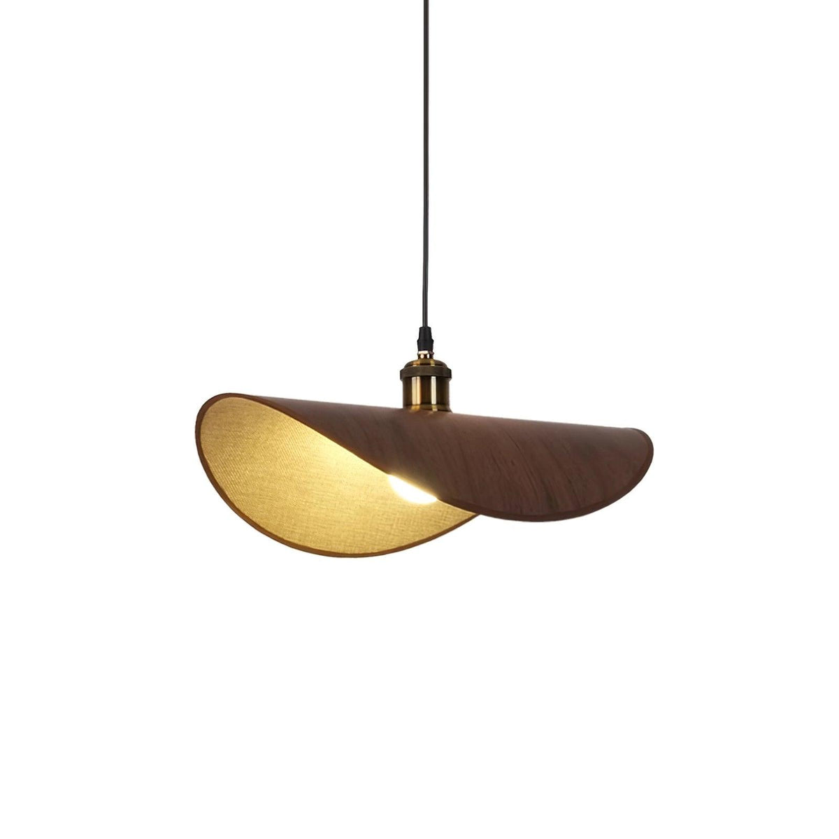 Natural Linen Ceiling Light with Wooden Accent – Contemporary Drum Pendant for Dining Room & Kitchen Island | Thomler