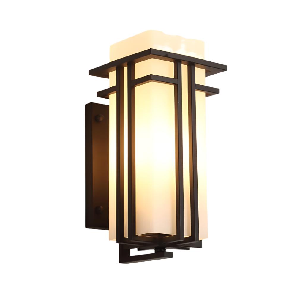 Wall Light Iron Glass 60W Matte Black Outdoor Patio Porch Industrial Waterproof Fixture | Thomler