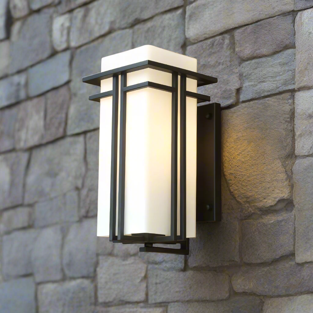 Wall Light Iron Glass 60W Matte Black Outdoor Patio Porch Industrial Waterproof Fixture | Thomler