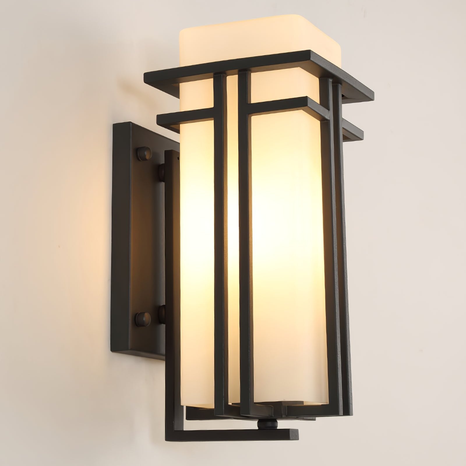 Wall Light Iron Glass 60W Matte Black Outdoor Patio Porch Industrial Waterproof Fixture | Thomler