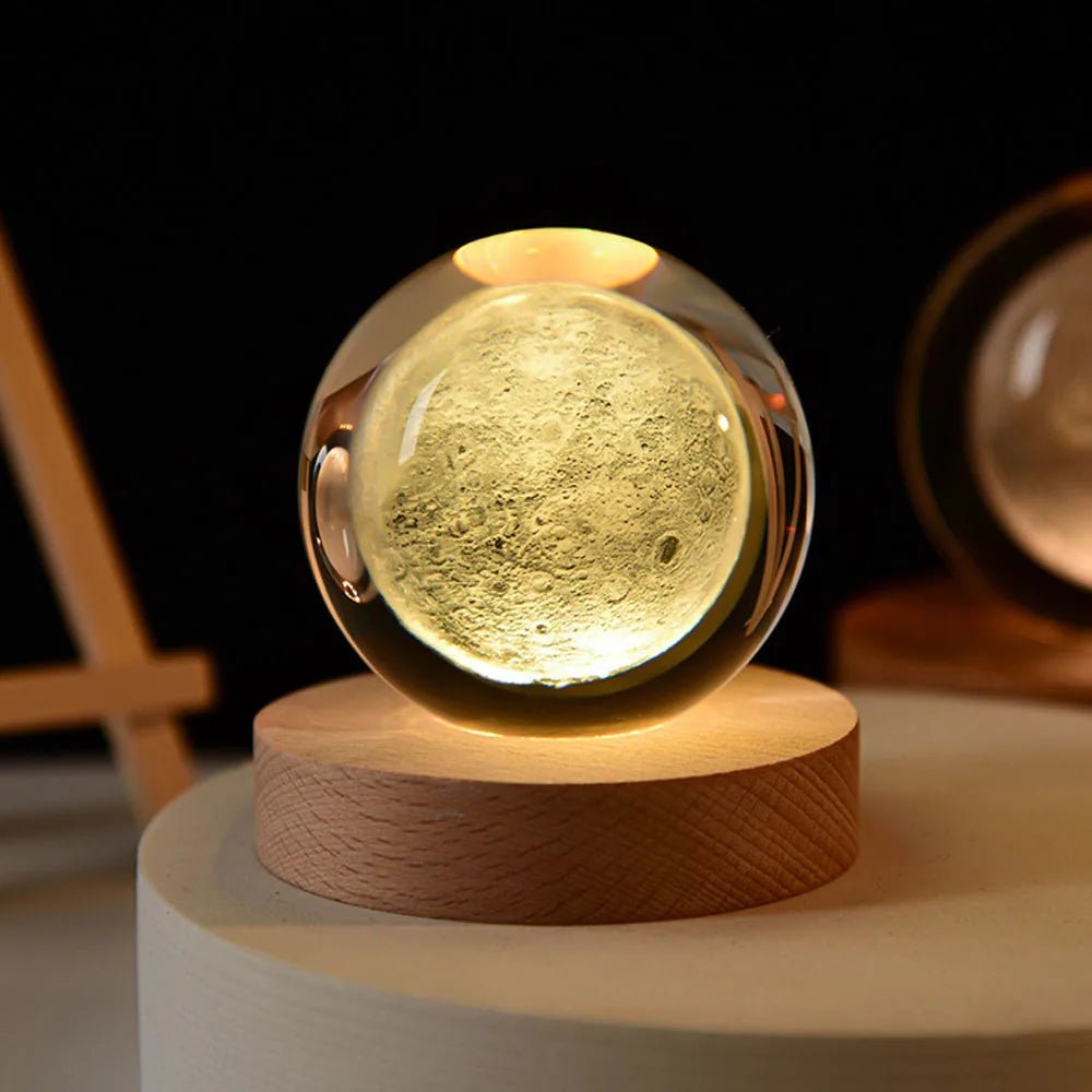 Planetary Crystal Ball Display – 3D Space Model Desktop Sculpture for Home Office & Study – Educational Astronomy Decor Accent – Celestial | Thomler