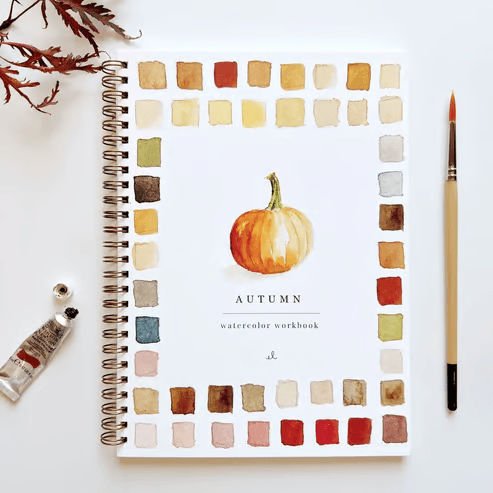 Watercolor Painting Workbook for Beginners with Step-by-Step Guided Lessons and Pre-Drawn Outlines, Complete Paint Set Included, Spiral-Boun | Thomler