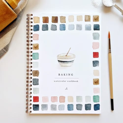 Watercolor Painting Workbook for Beginners with Step-by-Step Guided Lessons and Pre-Drawn Outlines, Complete Paint Set Included, Spiral-Boun | Thomler