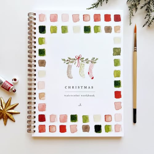 Watercolor Painting Workbook for Beginners with Step-by-Step Guided Lessons and Pre-Drawn Outlines, Complete Paint Set Included, Spiral-Boun | Thomler