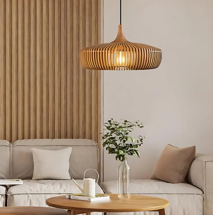 Pendant Light Wooden 43.0 cm Ceiling Lamp Living Room Dining Room Scandinavian Minimalist Lighting | Thomler