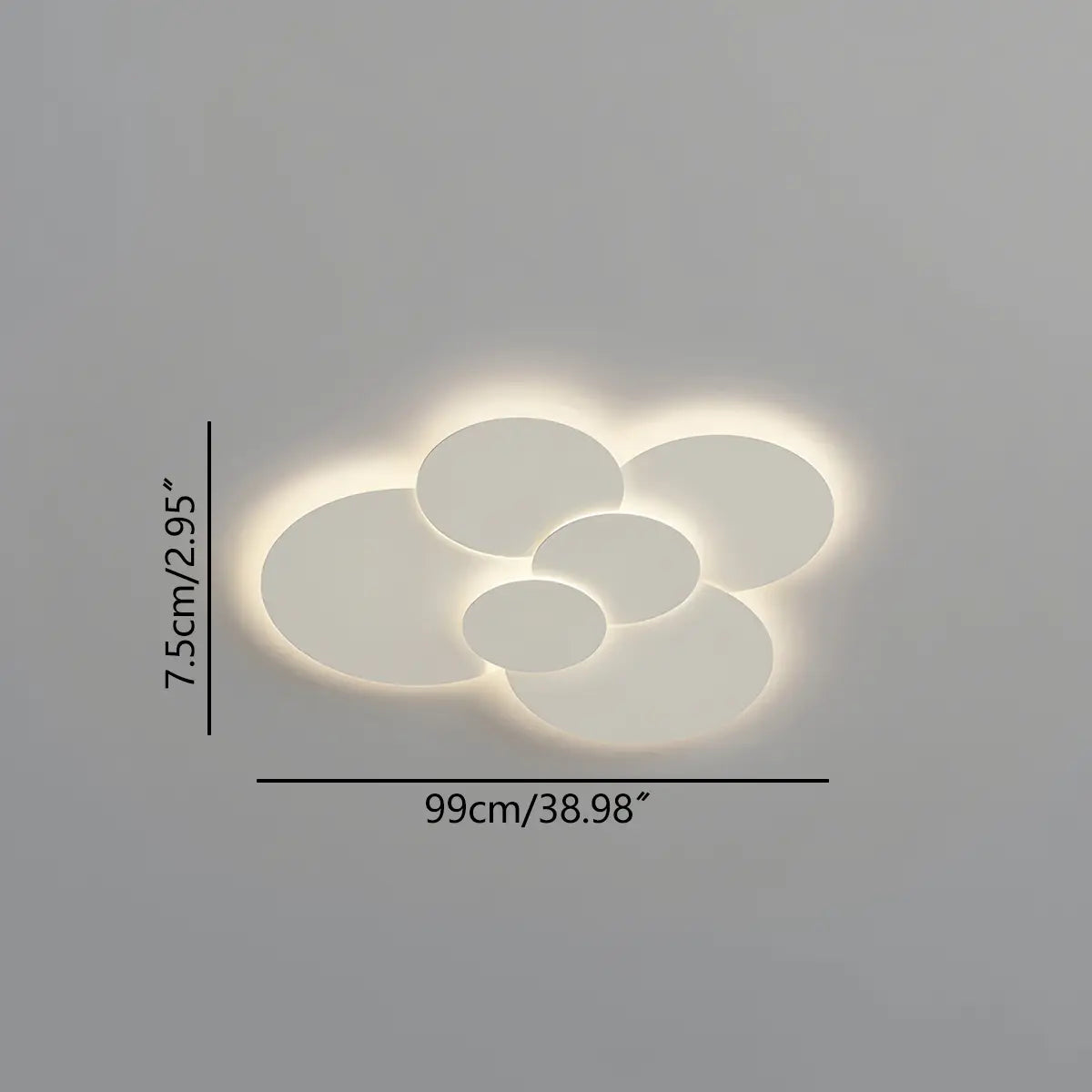 Ceiling Light Integrated LED Adjustable Discs White Dimmable Living Room Bathroom Modern Flush Mount Lighting Remote Control | Thomler