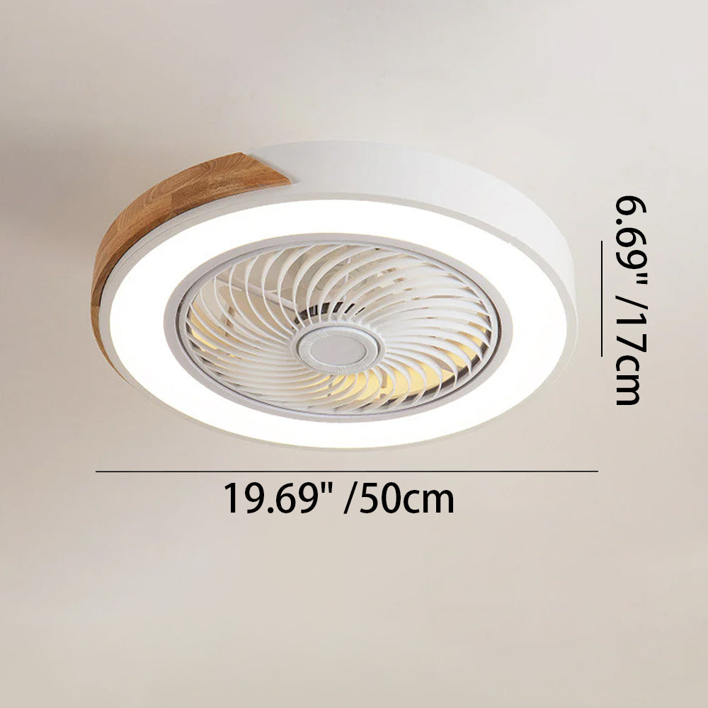 Ceiling Fan Solid Wood 20 in LED Light Indoor Living Room Bedroom Remote Control | Thomler