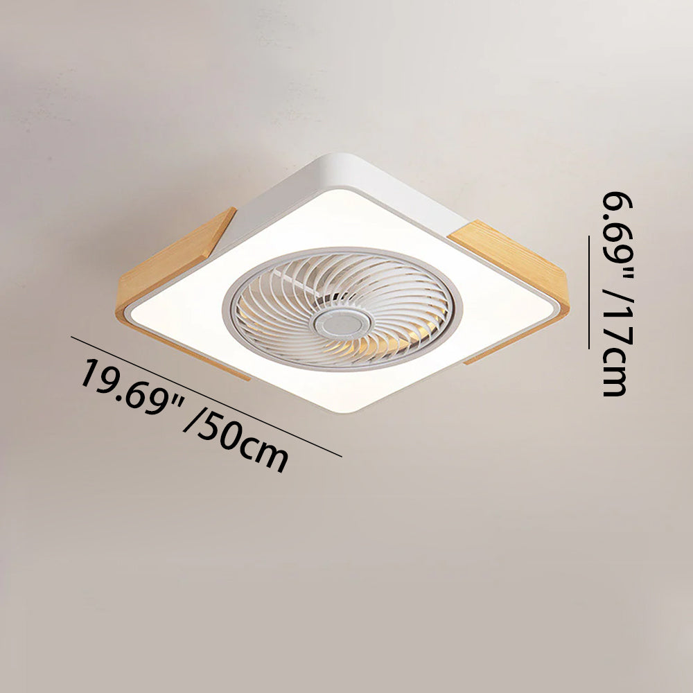 Ceiling Fan Solid Wood 20 in LED Light Indoor Living Room Bedroom Remote Control | Thomler