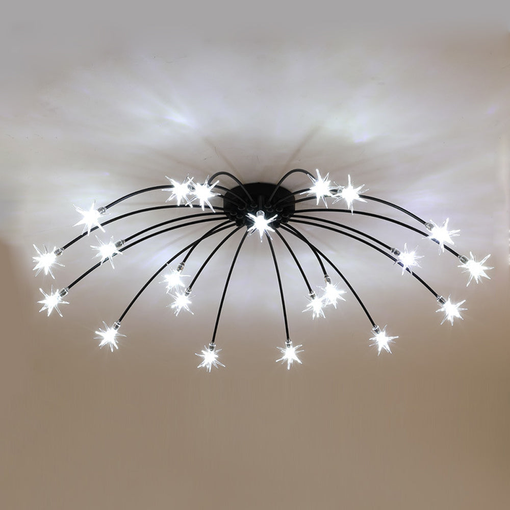 Ceiling Lamp Metal Glass 61.0 cm Semi Flush LED Living Room Dining Room Bedroom Modern Indoor Lighting Fixture | Thomler
