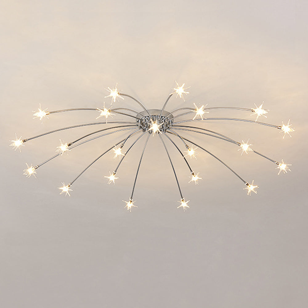 Ceiling Lamp Metal Glass LED 61.0 cm Semi Flush Living Room Dining Room Bedroom Lighting Fixture | Thomler