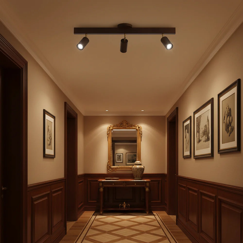 Ceiling Light Wood LED 39.3 in Adjustable Indoor Dining Living Room Modern Track Lighting | Thomler