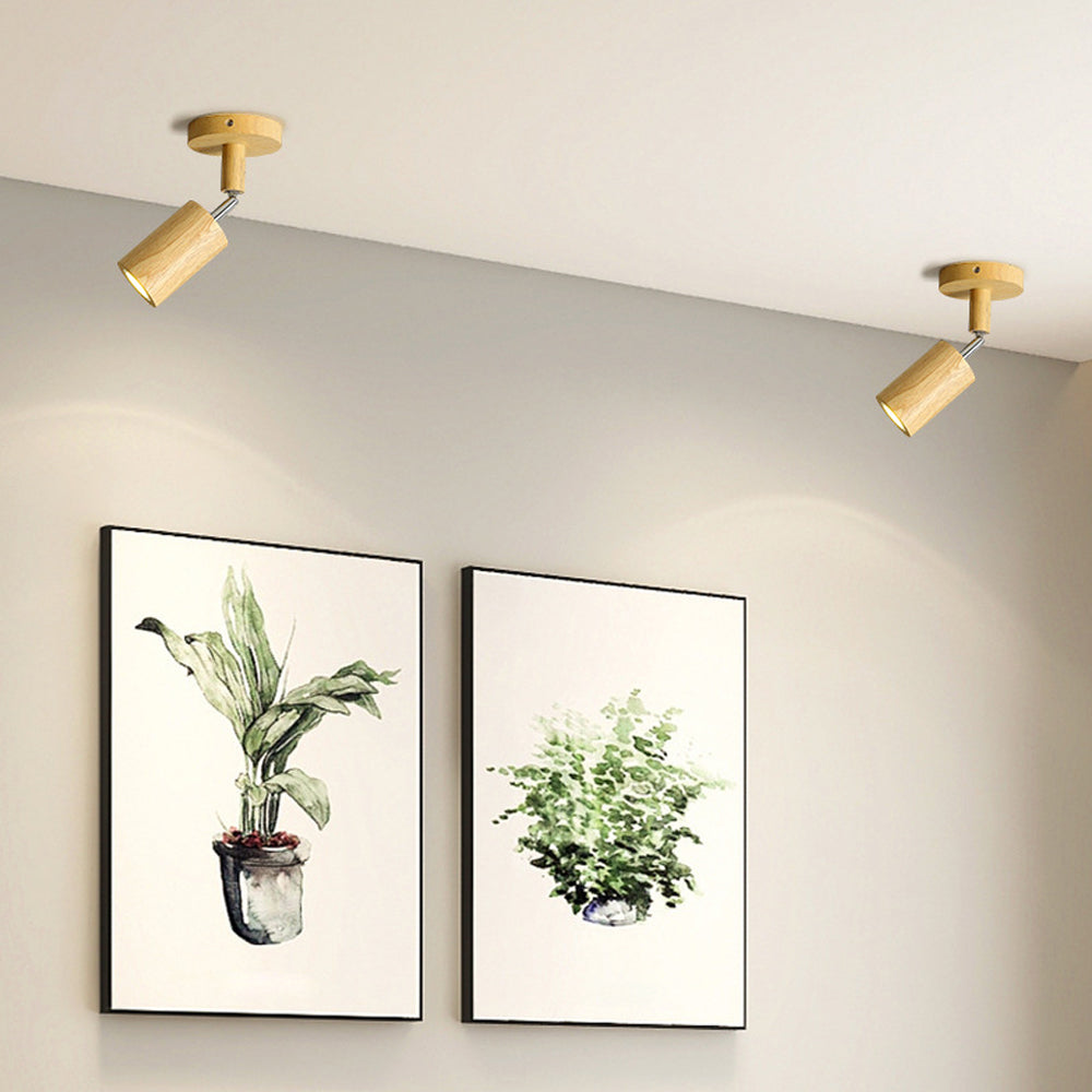 Ceiling Light Wood LED 39.3 in Adjustable Indoor Dining Living Room Modern Track Lighting | Thomler