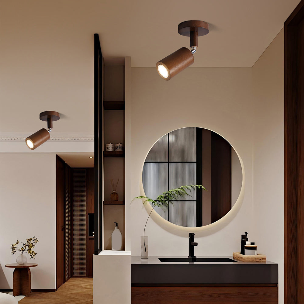 Track Light Wood LED 120.0 cm Natural Ceiling Wall Living Room Dining Room Adjustable Spotlight Fixture | Thomler