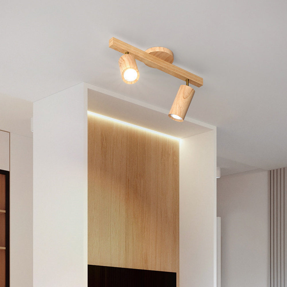 Ceiling Light Wood LED 39.3 in Adjustable Indoor Dining Living Room Modern Track Lighting | Thomler