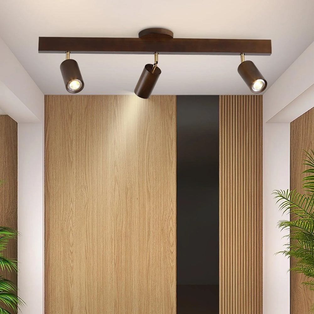 Track Light Wood LED 120.0 cm Natural Ceiling Wall Living Room Dining Room Adjustable Spotlight Fixture | Thomler