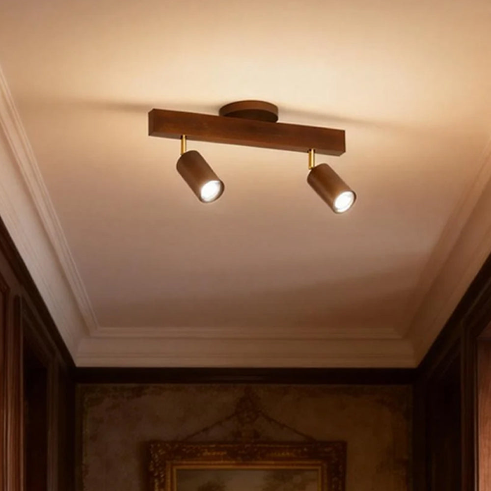 Ceiling Light Wood LED 39.3 in Adjustable Indoor Dining Living Room Modern Track Lighting | Thomler