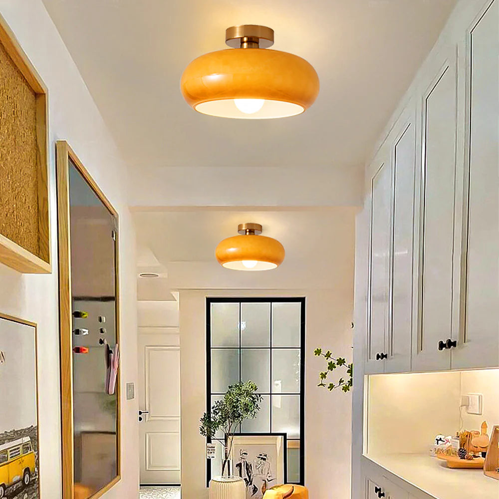 Pendant Light Glass Dome 28.0 cm Amber Dining Room Kitchen Island Vintage Hanging Ceiling Lamp E27 | Thomler