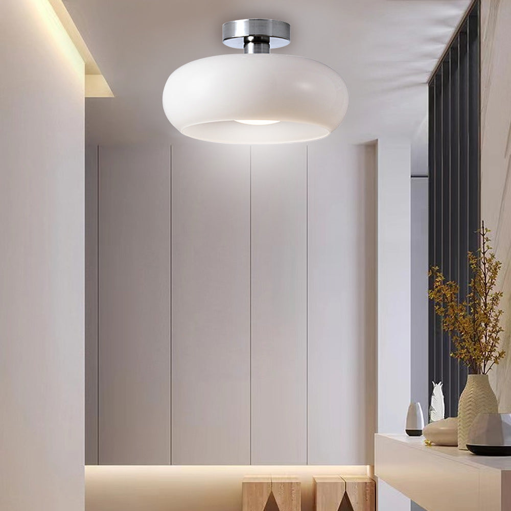 Pendant Light Glass Dome 28.0 cm Amber Dining Room Kitchen Island Vintage Hanging Ceiling Lamp E27 | Thomler