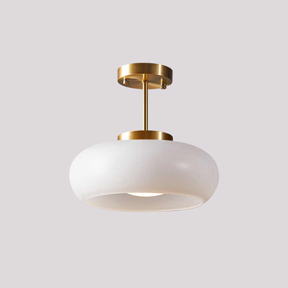 Pendant Light Glass Dome 28.0 cm Amber Dining Room Kitchen Island Vintage Hanging Ceiling Lamp E27 | Thomler