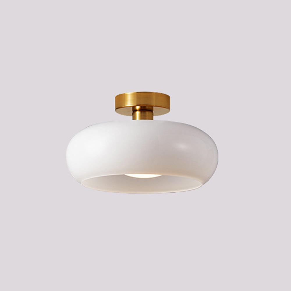 Pendant Light Glass Dome 28.0 cm Amber Dining Room Kitchen Island Vintage Hanging Ceiling Lamp E27 | Thomler