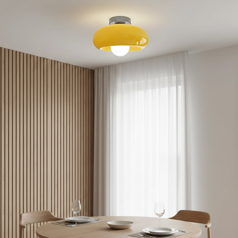 Ceiling Light Glass 11 in Semi Flush Mount Indoor Bedroom Hallway Living Room Pendant Lamp Modern Mid Century Style | Thomler