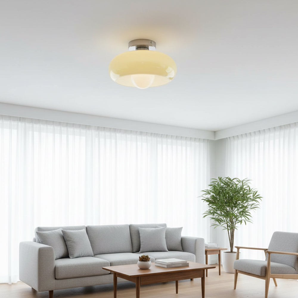 Ceiling Light Glass 11 in Semi Flush Mount Indoor Bedroom Hallway Living Room Pendant Lamp Modern Mid Century Style | Thomler