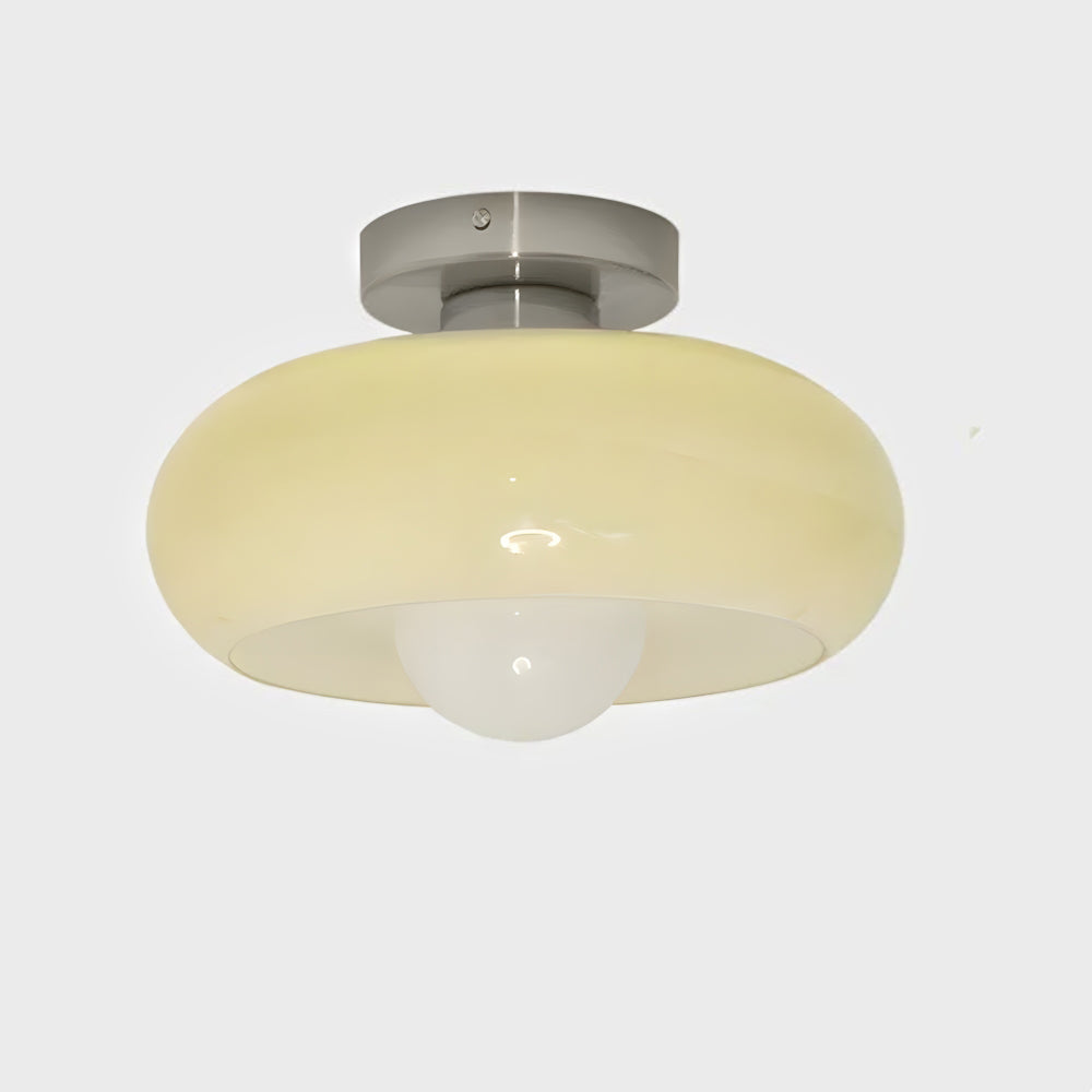 Ceiling Light Glass 11 in Semi Flush Mount Indoor Bedroom Hallway Living Room Pendant Lamp Modern Mid Century Style | Thomler