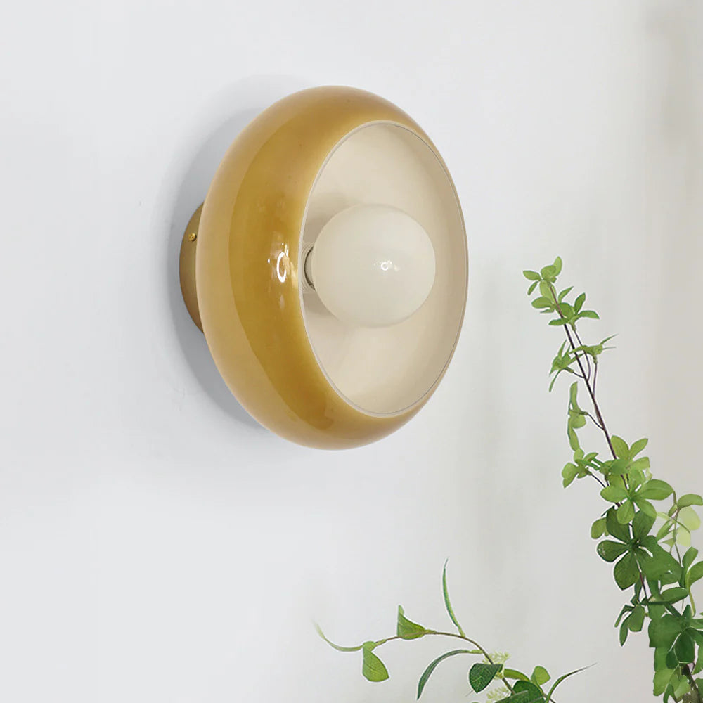 Ceiling Light Glass 11 in Semi Flush Mount Indoor Bedroom Hallway Living Room Pendant Lamp Modern Mid Century Style | Thomler