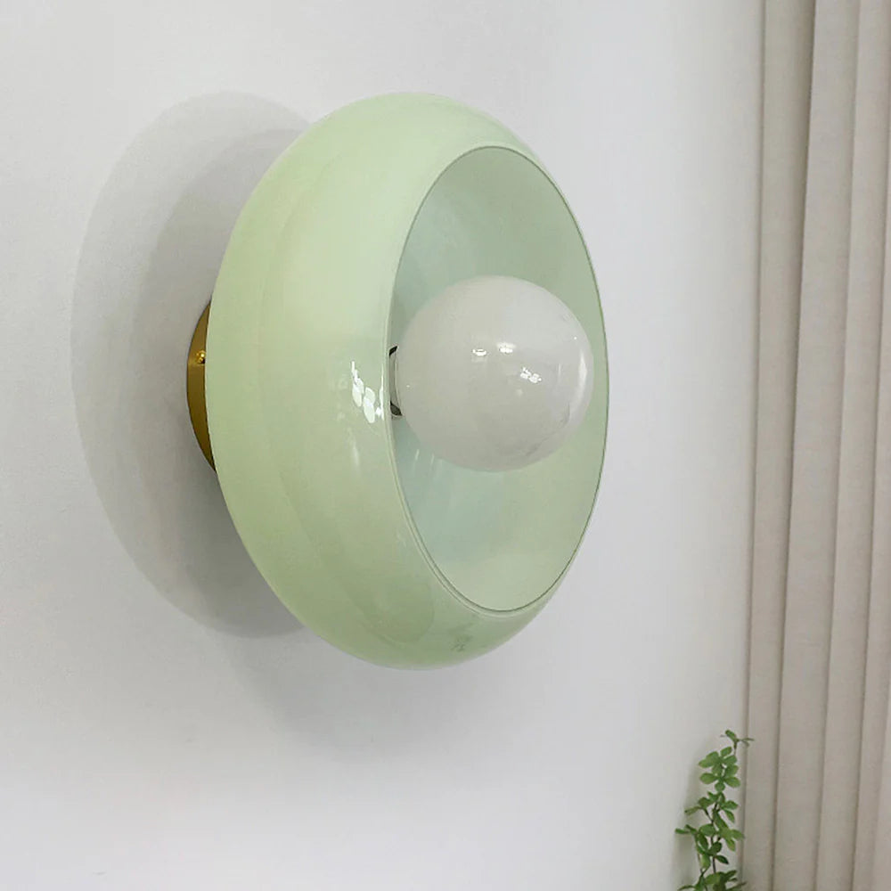 Ceiling Light Glass 11 in Semi Flush Mount Indoor Bedroom Hallway Living Room Pendant Lamp Modern Mid Century Style | Thomler