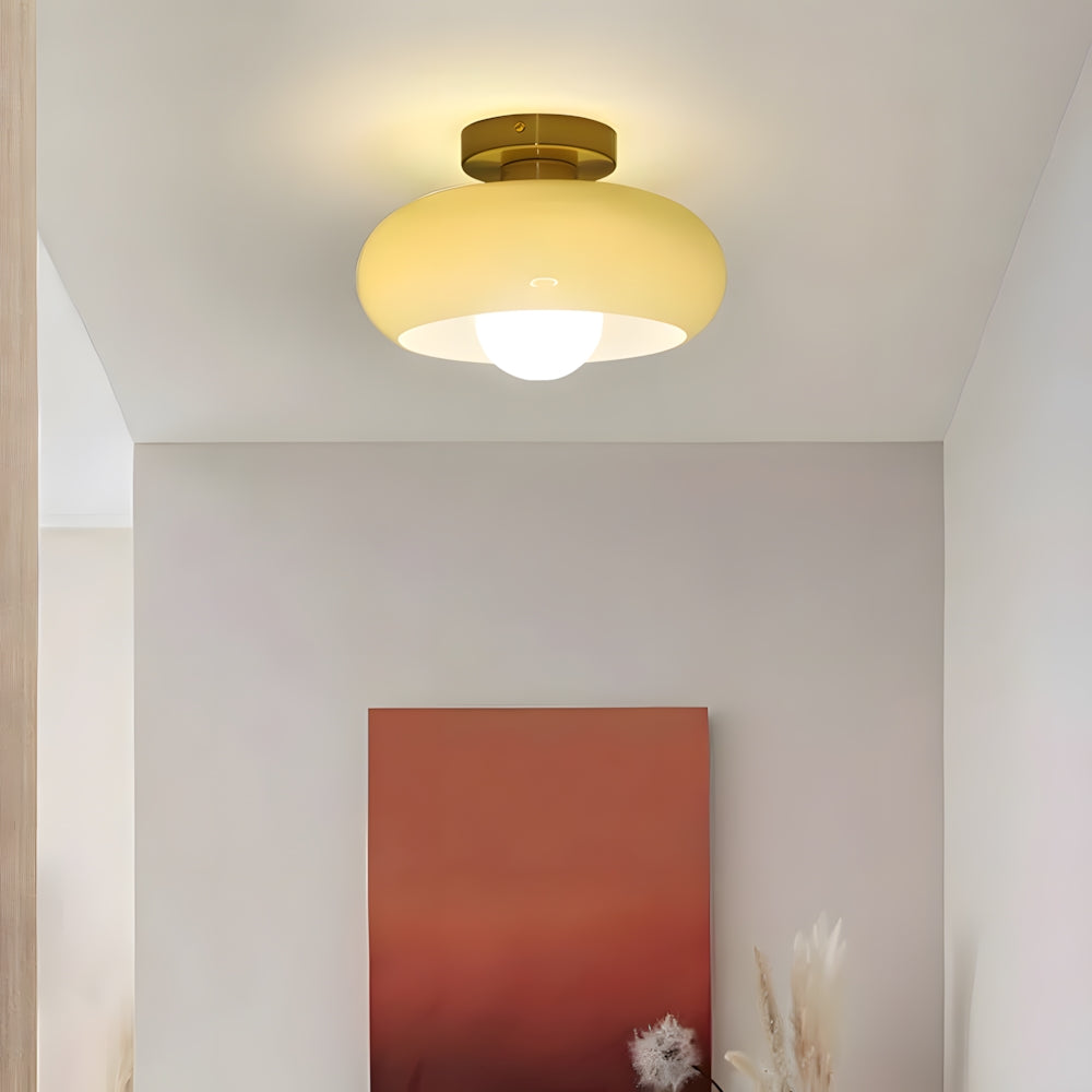 Ceiling Light Glass 11 in Semi Flush Mount Indoor Bedroom Hallway Living Room Pendant Lamp Modern Mid Century Style | Thomler