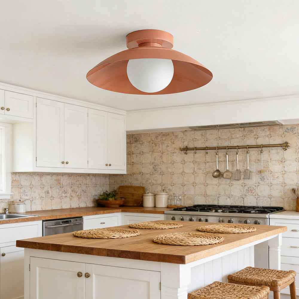 Ceiling Light Metal 12.6 in Flush Mount Indoor Kitchen Dining Room LED Fixture Modern Minimalist Design | Thomler