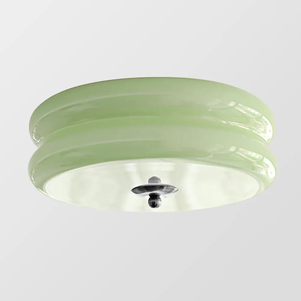 Ceiling Lamp Glass 40.0 cm White Gold Vintage Living Room Flush Mount Industrial Lighting | Thomler