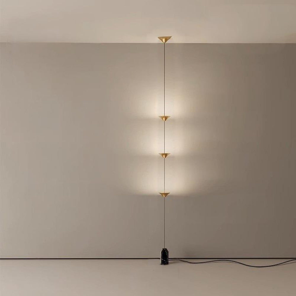 Ceiling To Floor Light Metal Triple Cone LED 350.0 cm Black Living Room Hallway Ambient Lighting | Thomler