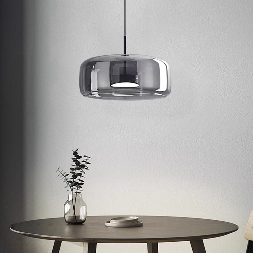 Pendant Light Smoked Glass Dome 38.0 cm Warm Glow Dining Room Kitchen Island Hanging Ceiling Lamp Minimalist Vintage | Thomler