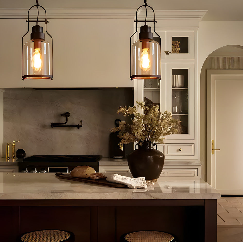 Pendant Light Metal 7.9 in Diameter 17.7 in Height Indoor Hallway Dining Room Living Room Vintage Industrial Style | Thomler
