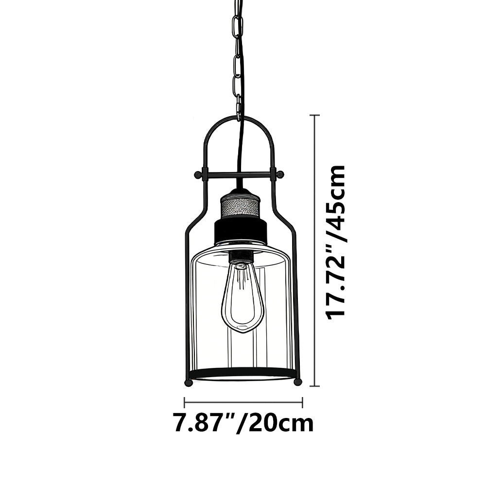 Pendant Light Metal 7.9 in Diameter 17.7 in Height Indoor Hallway Dining Room Living Room Vintage Industrial Style | Thomler