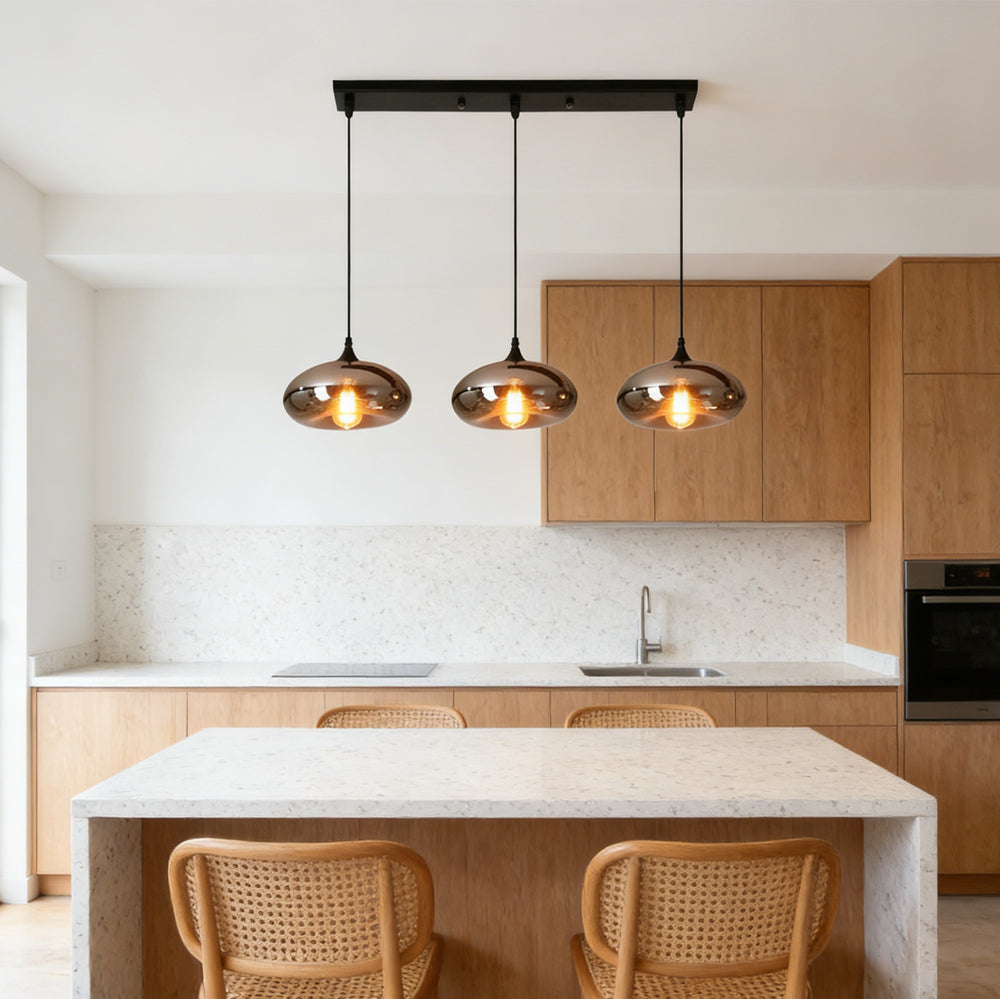 Pendant Light Glass Adjustable 11 in Indoor Dining Room Kitchen Island Ceiling Lamp | Thomler